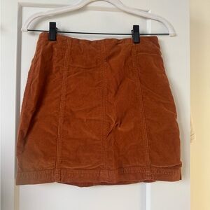 Free People Rust Corduroy Mini Skirt